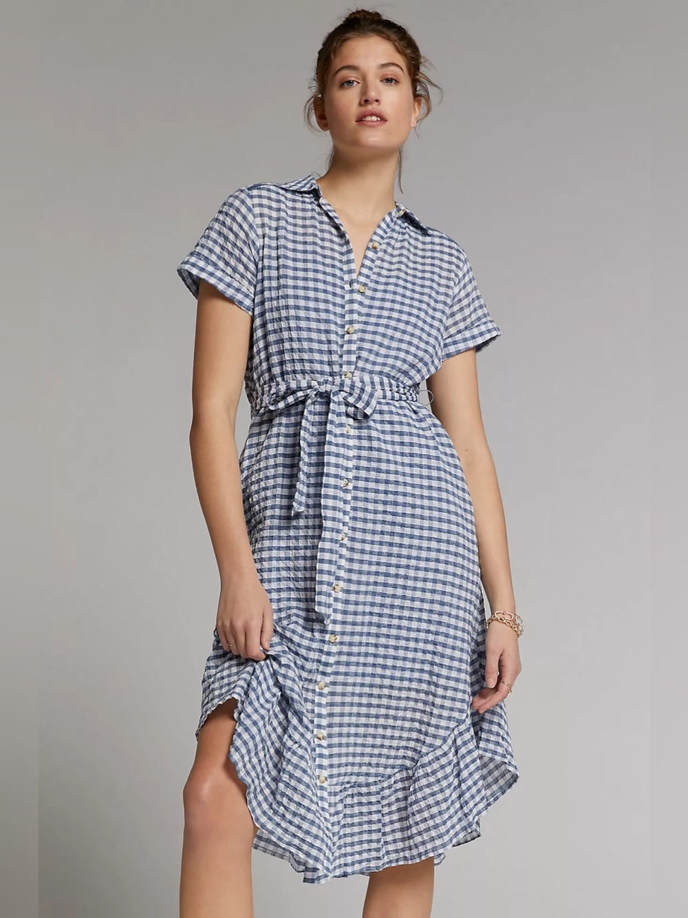 Maeve Finley Gingham Shirtdress size S